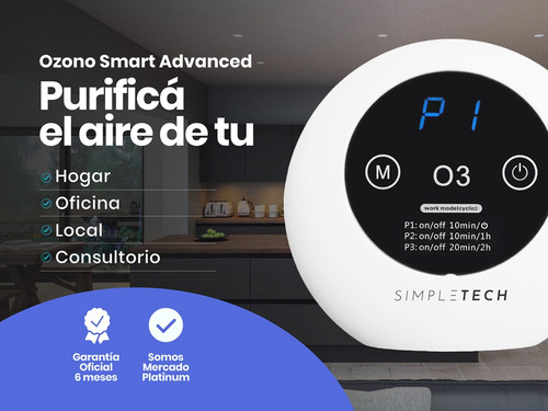 Imagen 4 de 7 de Ozonizador Purificador De Aire 150mg/h Ambientes Combo X3