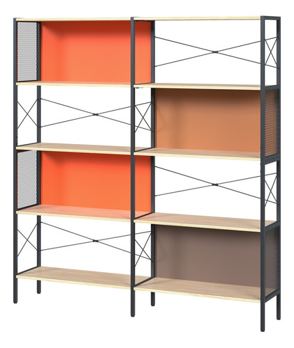 Mu:4life Estantería Ancha Librero Multiuso Sala (2x4 Ancha) Color Mix