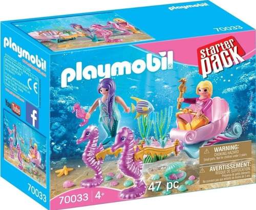 Playmobil Sirenas Starterpack Carruaje Caballos De Mar 70033