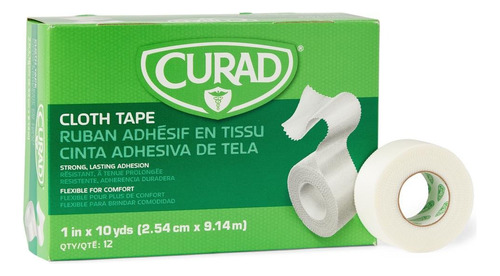 Caja 12un.tela Adhesiva Médica Base Seda 2,5cm X 9,1m. Curad