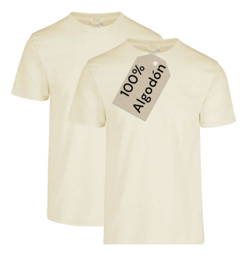Playera Hombre 2pz Cuello Redondo Manga Corta 100% Algodon