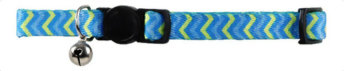 Pawise Collar Anti Ahorque Para Gato Color Azul Con Ondas Color azul ondas