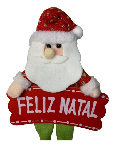 Mini Guirlanda Pequena Natal Papai Noel 24cm Verde Modelo 2
