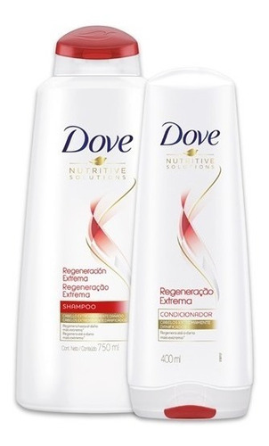  Dove Shampoo 750ml + Aco 400ml Regeneracion