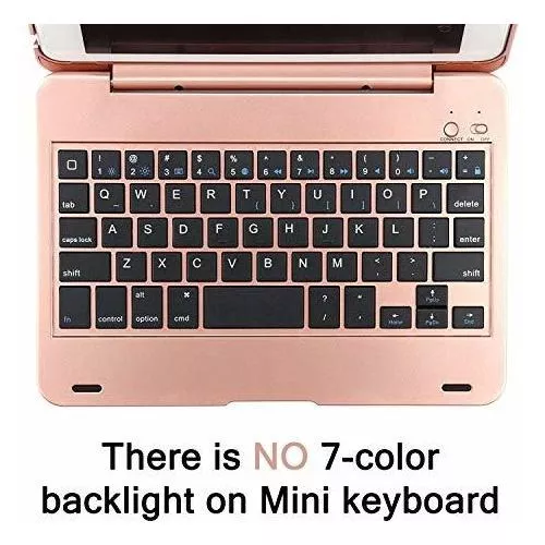 Funda de teclado inalámbrico para iPad Mini 5/Mini 4, carcasa de aleación  de plástico, funda inteligente con función de apagado y encendido