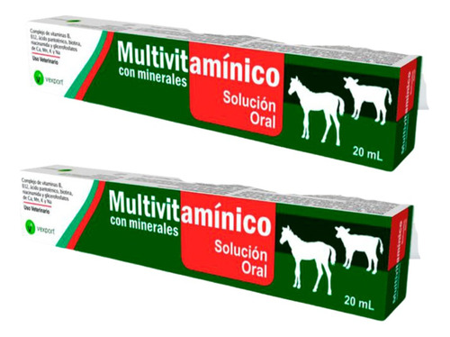 Multivitamínico Oral En Jeringa Bovinos Equinos 20ml X2 Und