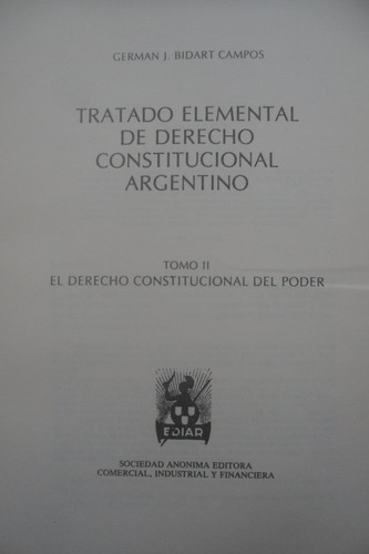 Tratado Elemental De Derecho Constitucional Argentino. Vol 2