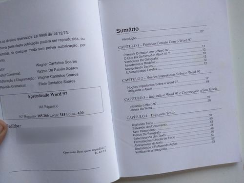Livro - Aprendendo Word 97 - Wagner Cantalice Soares (Usado)