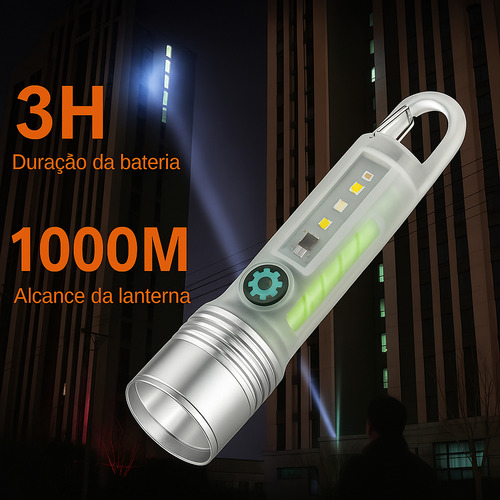 Lanterna 8 Modos De Luz Led E Uv Prova D'água Mergulho Caça