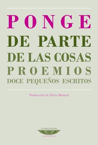 De Parte De Las Cosas  - Francis Ponge