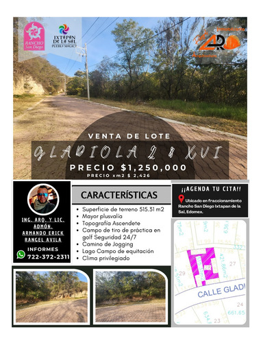 Venta Lote Gladiola 28 En Calle Privada Con Hermosas Vistas Y Todos Los Servicios En Nueva Zona De Fracc Rancho San Diego Ixtapan De La Sal Edomex