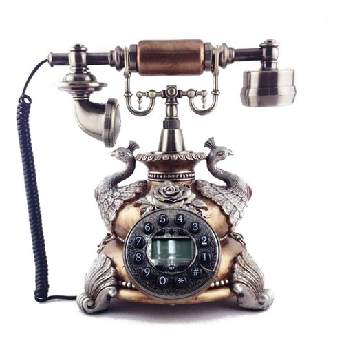 Teléfono Vintage Retro Teléfono Peacockssilver