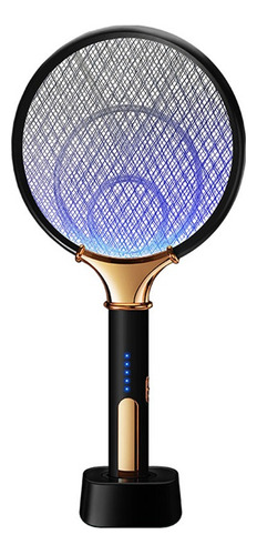 Black Electric Racket Mosquito Killer Rechargeable Uv Usb