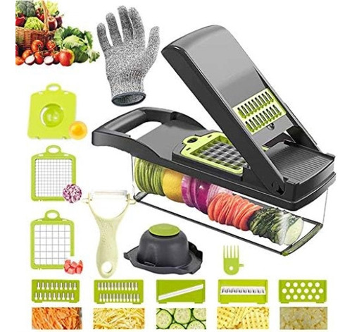 Mzy Llc 13 En 1 Picadora De Verduras Mandolina Slicer Veggie