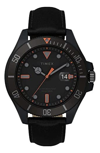 Timex 43 Mm Harborside Coast Reloj Con Correa De Cuero De 3 