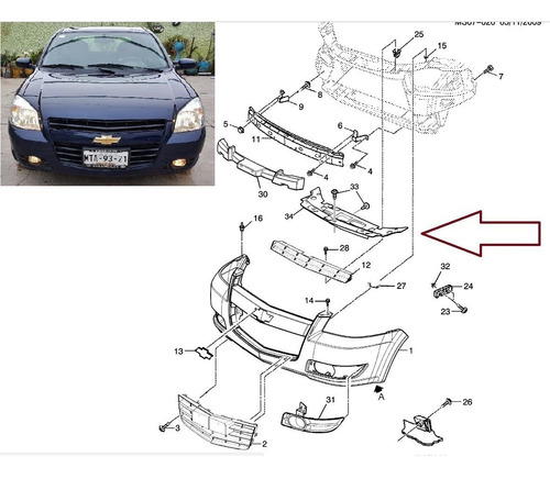 94671508 Protector Superior De Radiador Chevy C3 75