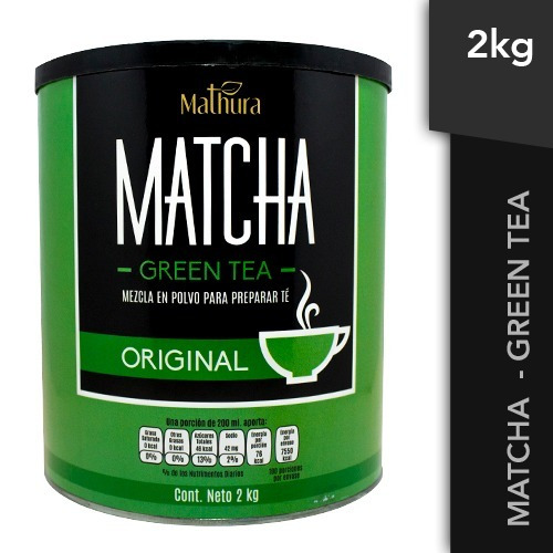 Lata De Te Matcha De 2kg Marca Mathura 