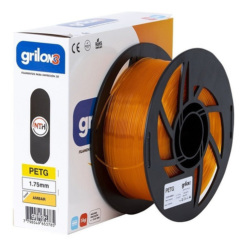Grilon3 filamento petg 1.75mm impresora 3d color ambar