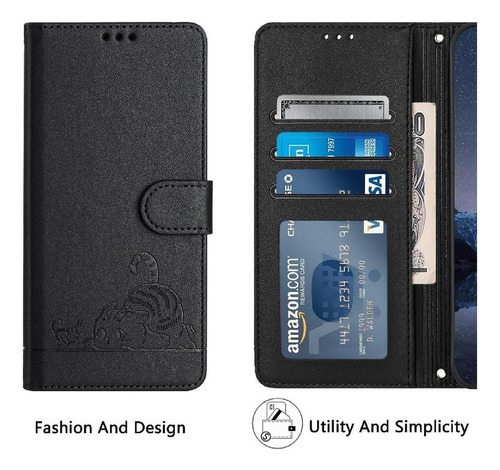 Funda For Motorola Edge 50 Fusion Cat Rfid Cartera Flip