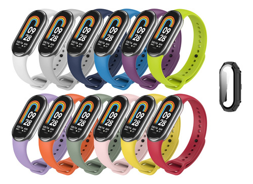 12 Correas Para Xiaomi Mi Band 8 Silicone Repuesto Funda