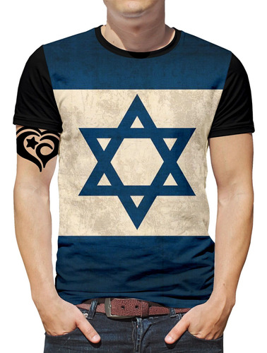 Camiseta Bandeira Israel Masculina Jerusalem Blusa Jesus