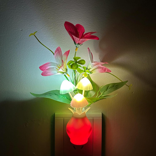 Luz Nocturna Enchufable Con Sensor Automático De Hongos Led
