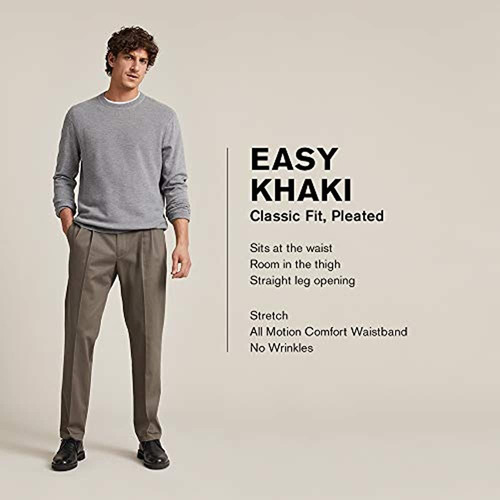 Dockers Classic Fit Easy Khaki Pantalones Plisados D3 Para H | Cuotas sin  interés