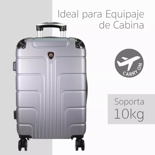 Maleta Jony 10 Kg Carry On 4 Ruedas Plata