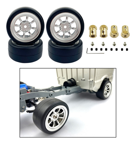 Neumáticos De Goma Rc Para Wpl D12 Rc Adaptador De Oro