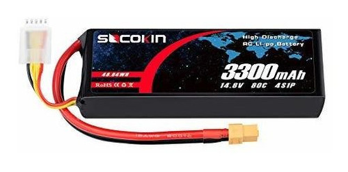 4s 14 8v Batería Lipo 3300mah 80c Con Conector Xt60 Pa...