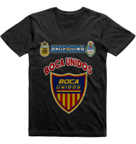 Remera Algodon Negra Boca Unidos Corrientes