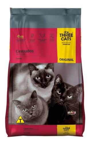 Three Cats Gatos Castrados 10,1kg