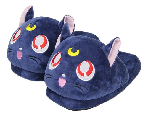 Pantuflas Suaves Peluche Chancla Gatito Luna Sailor Moon