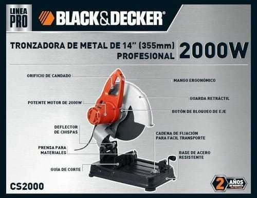 Tronzadora 14  B&d 2000w Black & Decker Original Nueva 