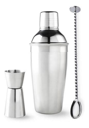 Kit Bar Coqueteleira Inox Caipirinha Drinks 500ml C/ Dosador
