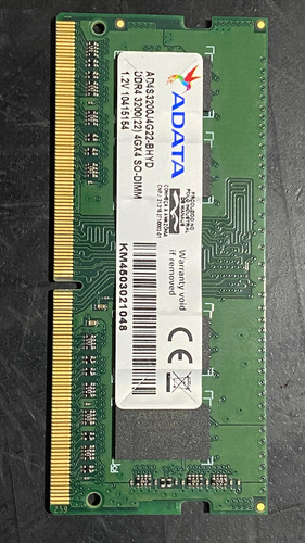 Memória Ram Notebook Adata Ddr4 4gb 3200mhz (Usado)