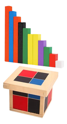 Juguete De Cubo De Madera Montessori, Cubo Binomial