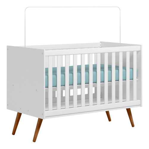 Berço Cama Retrô Para Quarto De Bebê Kids Baby Seguro Padrão Cor Branco