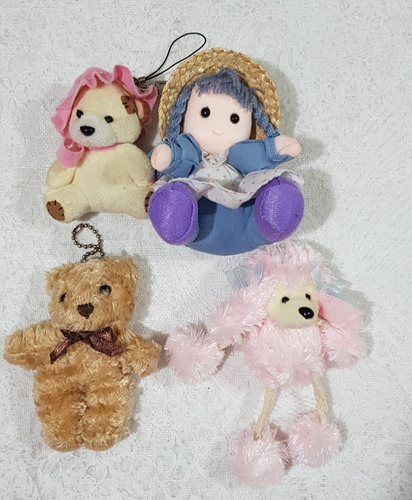 Lote De 4 Peluches- Muñeca, Oso, Osita Y Perrita Caniche!!!!