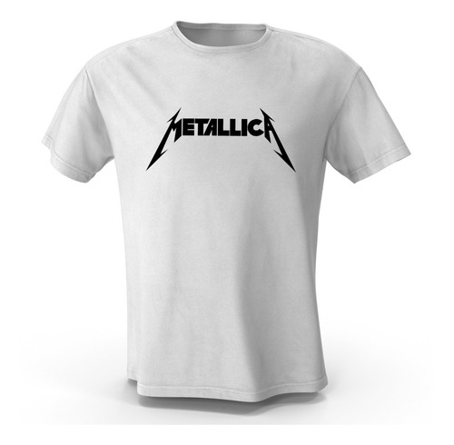 Remera Blanca Metálica Rock Música Modal Premium