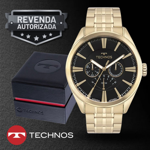 Relógio Technos Masculino Grandtech Dourado 10atm Original