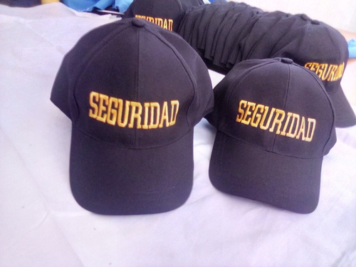 Gorra Negra Bordadas Seguridad
