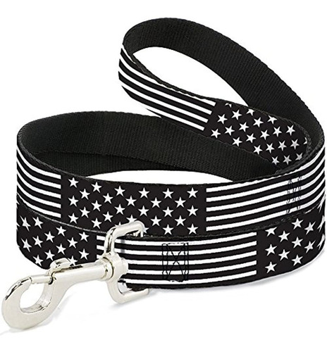 Correa De Perro Americana Stars Stripes2 Negro Blanco 6 Pies