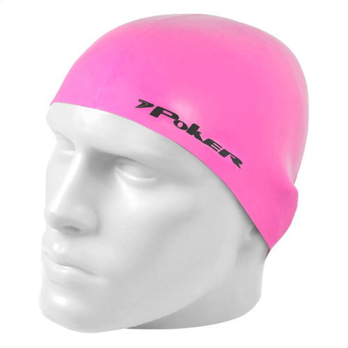 Touca Natação Impermeável Silicone Macio Poker Power Cor Rosa Tamanho Único