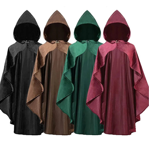 N Disfraz Medieval De Mujer Con Capucha, Capa De Bruja,