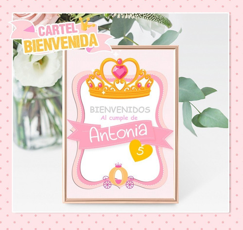 Kit Imprimible Coronita Corona 3 Dorada Rosa Promo 2x1