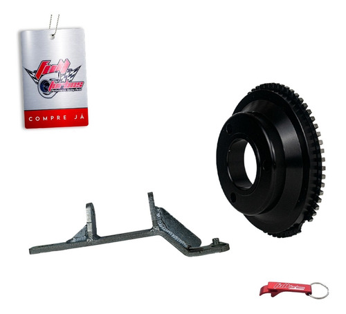 Kit Roda Fônica Opala 4 E 6cc Suporte Preta - Unique