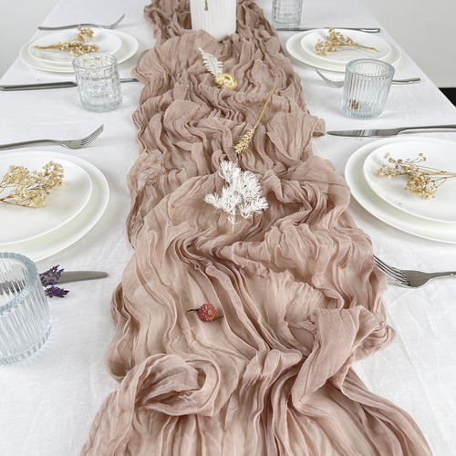 Mantel De Gasa Para Bodas, Camino De Mesa, 5 Piezas