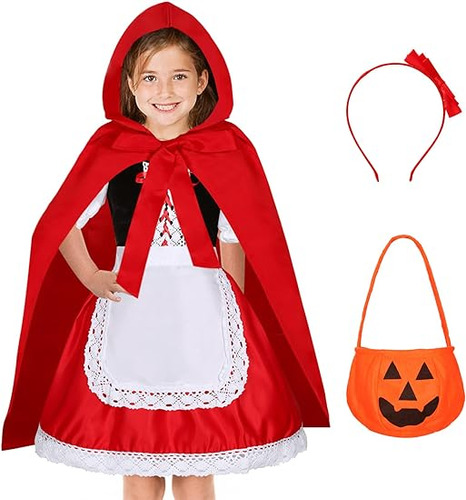 Disfraz Capucha Roja Para Niñas Y Niños Con Cola Hadas Hallo