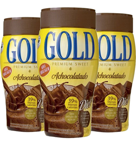 Achocolatado Em Pó Original Gold 200g (3 Und)